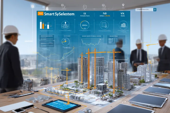 مدیران پروژه در حال بررسی مدل هوشمند مدیریت قراردادهای تهاتری با استفاده از سیستم دیجیتال و داشبورد تحلیلی — راهکار تسویه هوشمند در گروه ساختمانی ساخَط